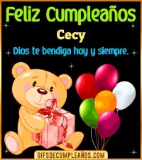 GIF Feliz Cumpleaños Dios te bendiga Cecy